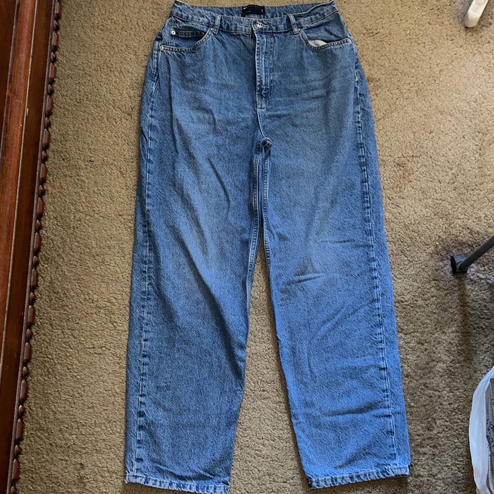ASOS Light Blue High-Waist Straight Leg Jeans